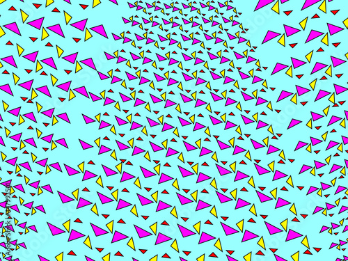 Bauhaus geometric pattern background, vector abstract triangle. Yellow, purple, red and blue color, trendy Bauhaus pattern backgrounds set