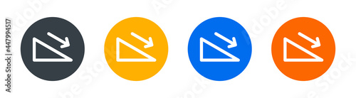 Inclined, slope, descending icon on circle design.