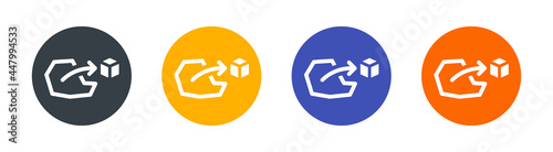 Exportation of box vector icon. Export package sign symbol concept.