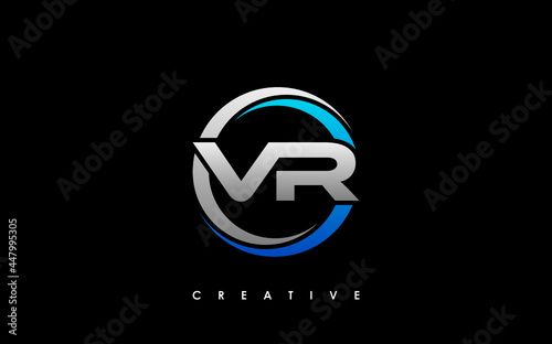 VR Letter Initial Logo Design Template Vector Illustration