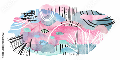 Watercolor art background vector. Abstract watercolor brush painting hand drawn texture design for canvas prints, wallpaper, banner, fabric, wall art for home decoration.