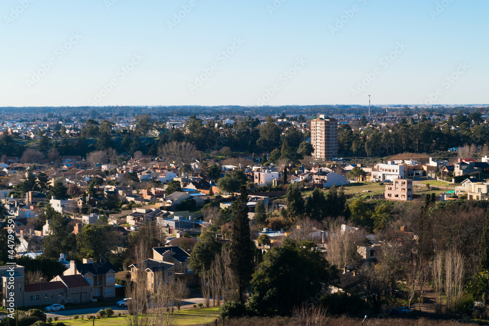 panoramic view of the city of tandil, between the mountains