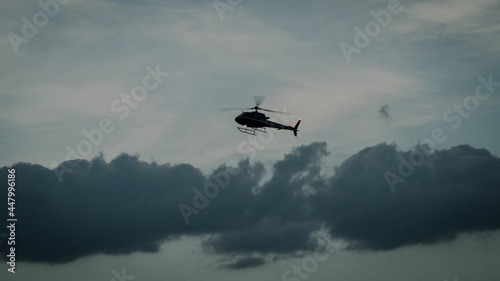 helicopter overflight during the afternoon on a cloudy day