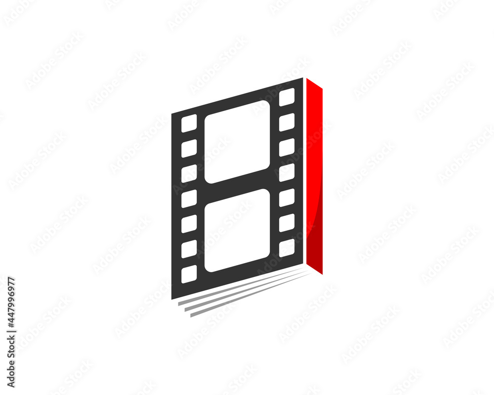 Combination roll movie with book shape logo Combination roll movie with book shape logo