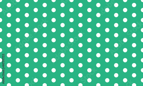 seamless polka white dots pattern on Dark Cyan background.