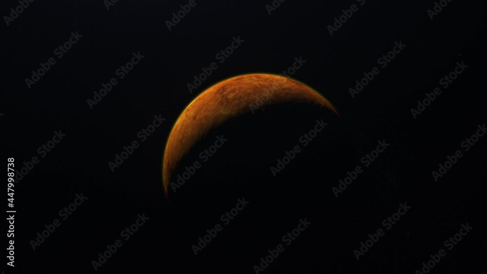 view of a unknown planet. venus planet on space animation. red planet in 3d view of a unknown planet. venus planet on space animation. red planet in 3d