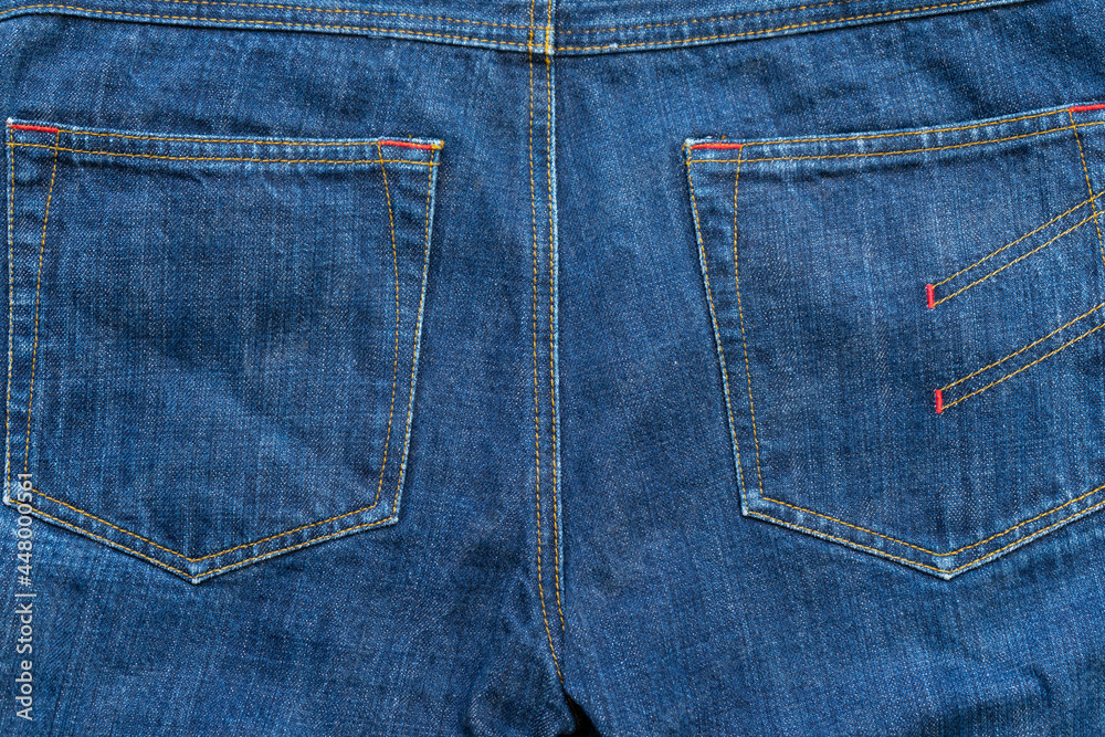 Blue Jeans background with pocket texture, denim with seam of fashion design. Blue Jeans background with pocket texture, denim with seam of fashion design.
