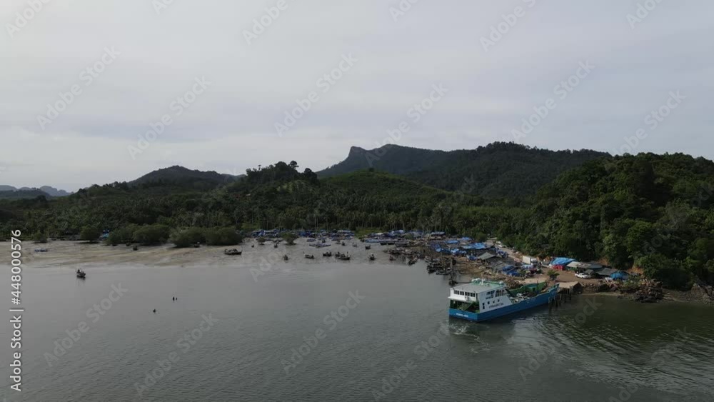 Local port and sea in southern Thailand Local port and sea in southern Thailand
