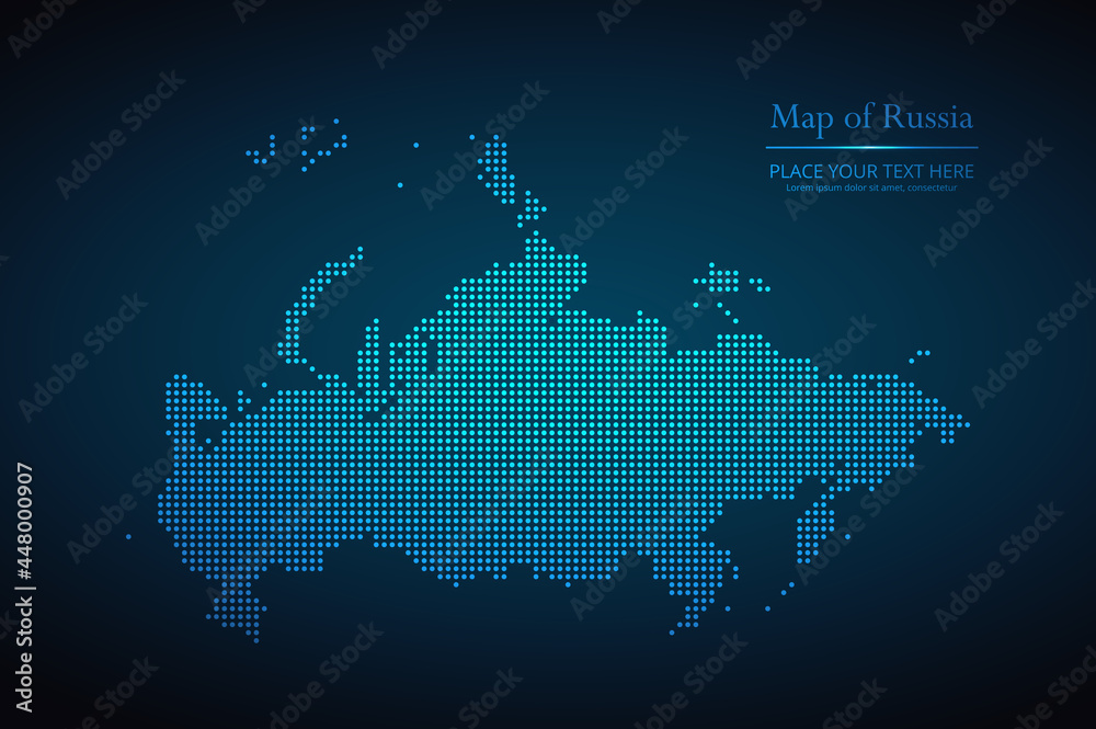 Dotted map of Russia. Vector EPS10.