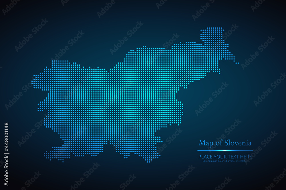 Dotted map of Slovenia. Vector EPS10.