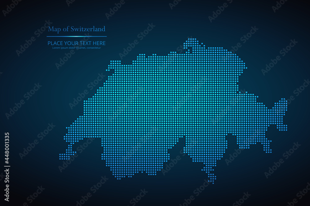 Dotted map of Switzerland. Vector EPS10.