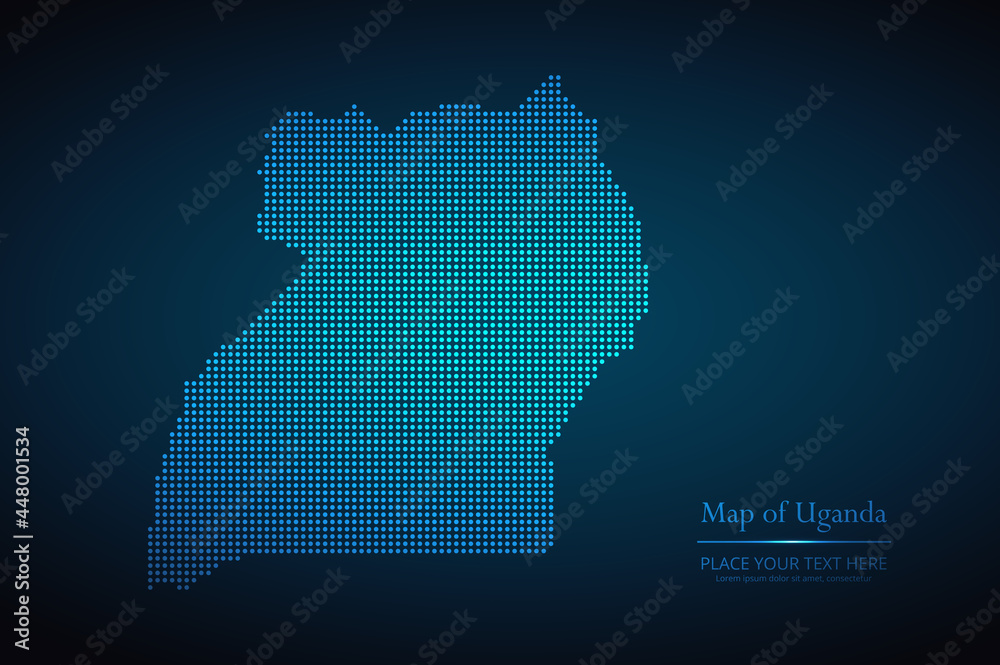 Dotted map of Uganda. Vector EPS10.