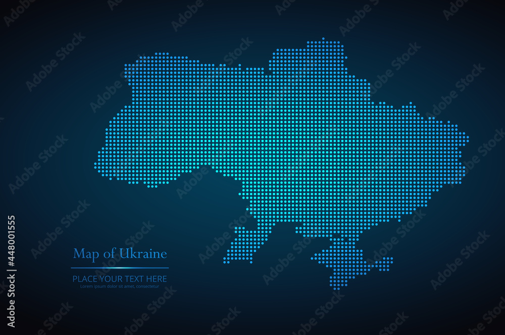 Dotted map of Ukraine. Vector EPS10.