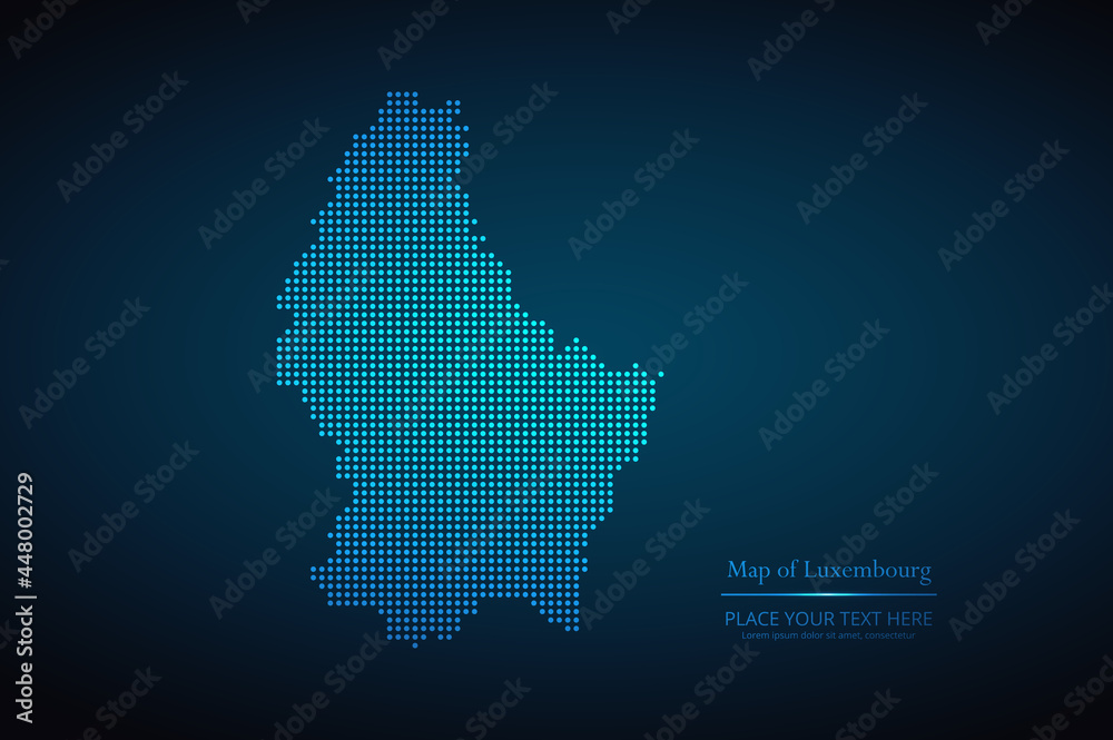 Dotted map of Luxembourg. Vector EPS10.