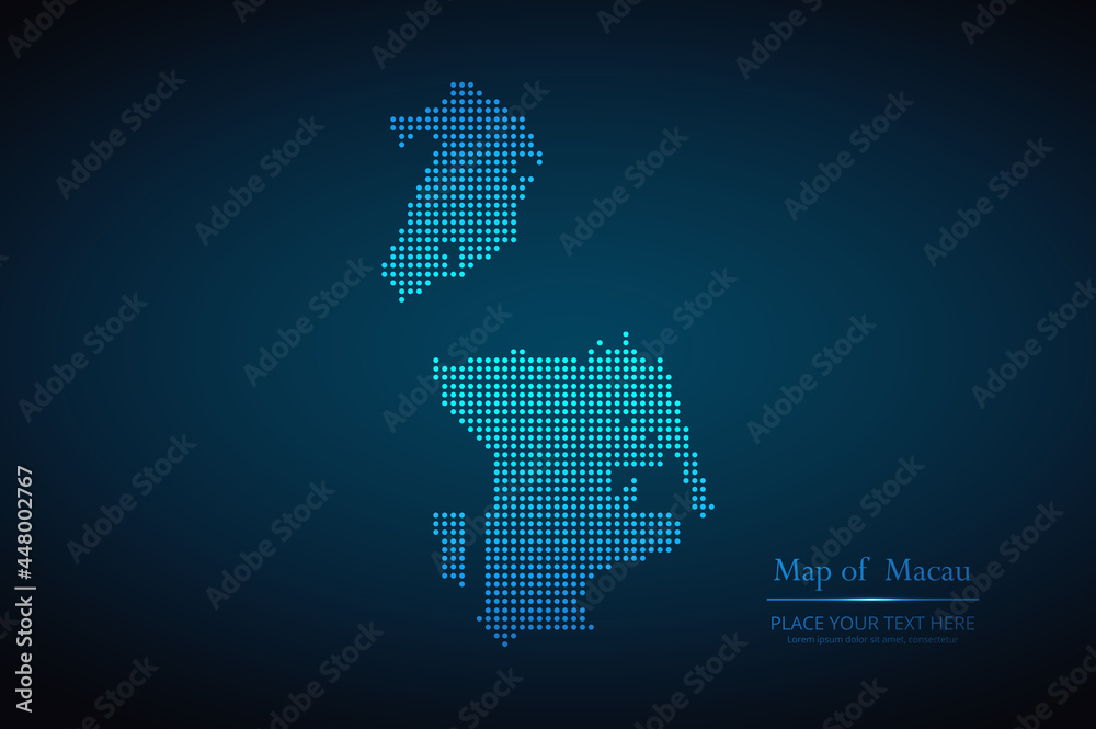 Dotted map of Macau. Vector EPS10. Dotted map of Macau. Vector EPS10.
