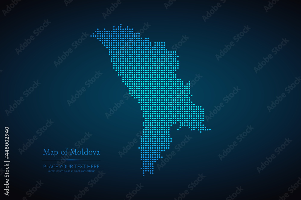 Dotted map of Moldova. Vector EPS10.