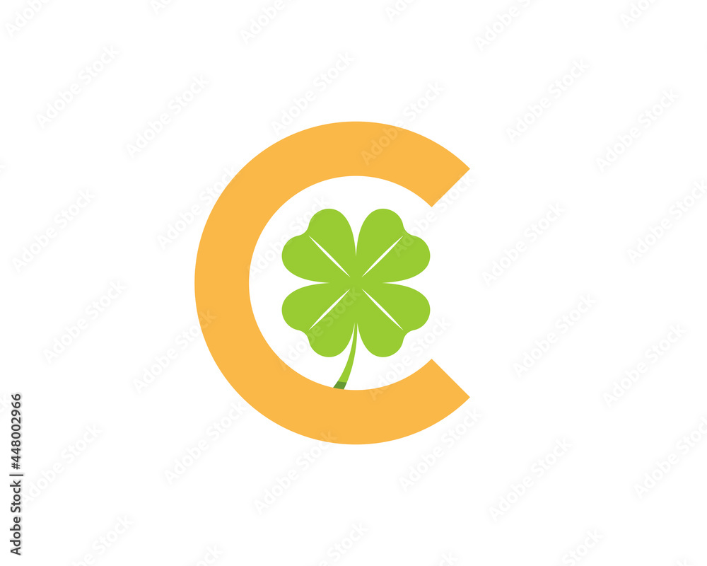 C Letter with clover leaf in the middle C Letter with clover leaf in the middle