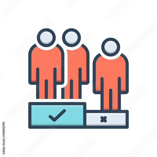 Color illustration icon for majority