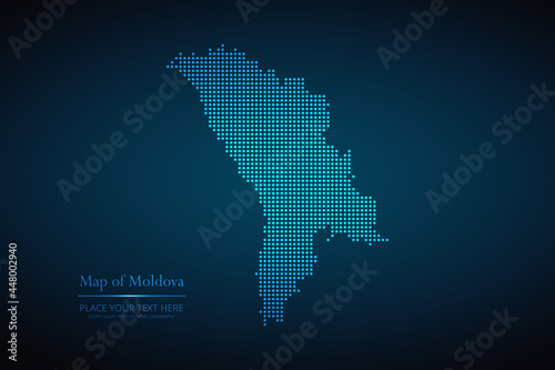 Dotted map of Moldova. Vector EPS10.