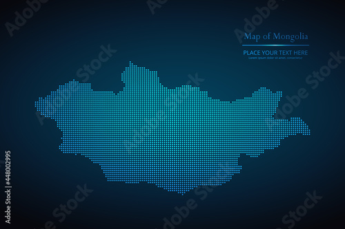 Dotted map of Mongolia. Vector EPS10.