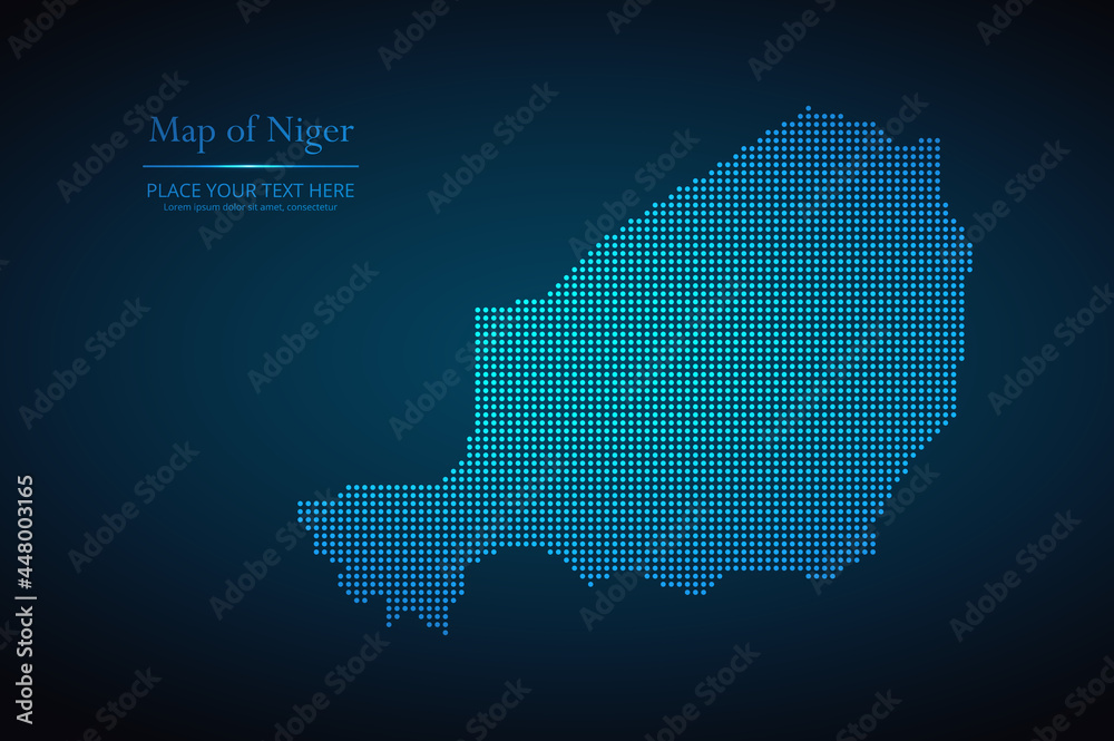 Dotted map of Niger. Vector EPS10.