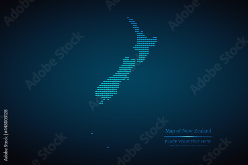 Dotted map of New Zealand. Vector EPS10.