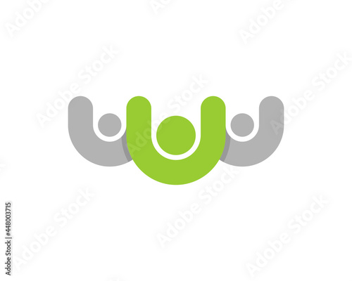 Abstract people connection vector logo