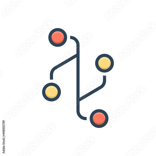 Color illustration icon for version