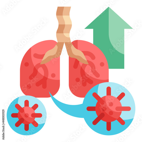 lung flat icon