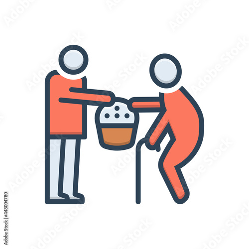 Color illustration icon for kind gracious