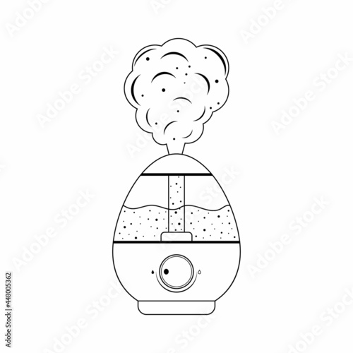 humidifier, black contour isolated illustration on a white background