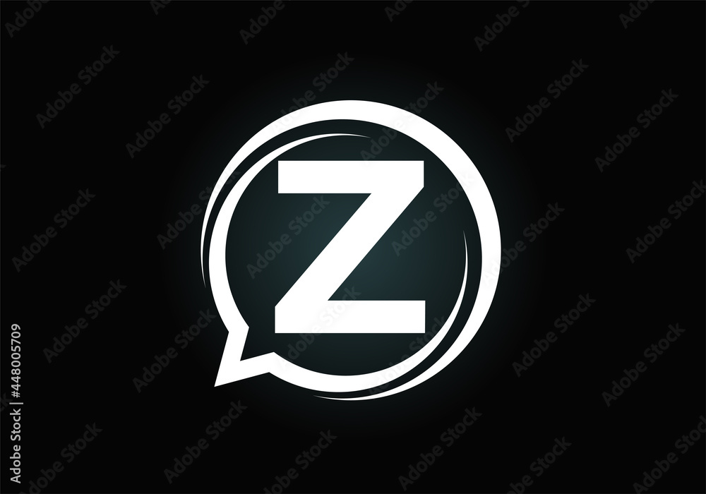 Initial Z monogram letter alphabet with a bubble chat icon. Talking, chatting logo concept. Modern logo design for a consultancy business, and company identity. Initial Z monogram letter alphabet with a bubble chat icon. Talking, chatting logo concept. Modern logo design for a consultancy business, and company identity.