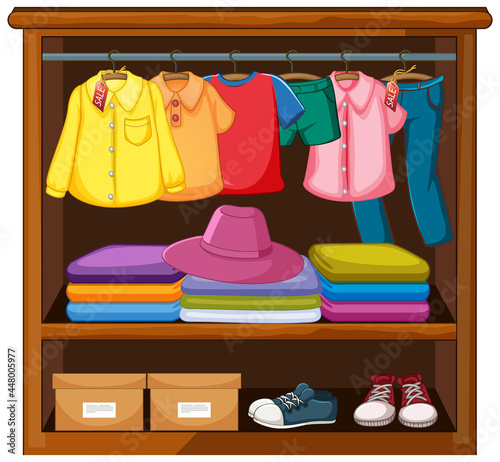 Clothes in the wardrobe