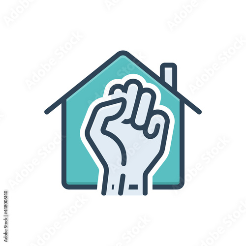 Color illustration icon for occupy