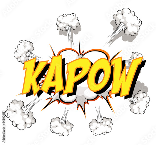 Comic speech bubble with kapow text