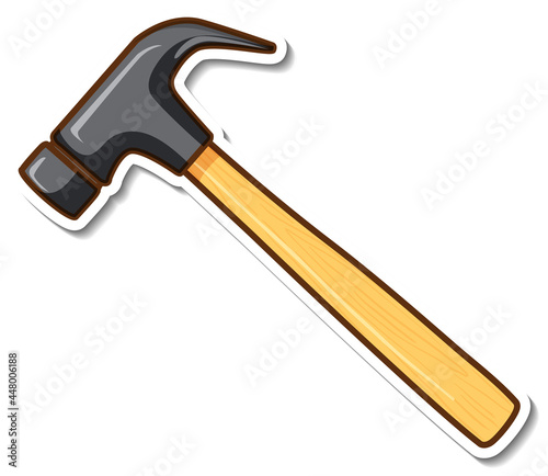 Sticker design with claw hammer isolated