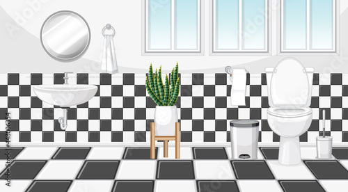 Bathroom interior design with furniture