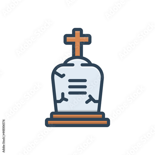 Color illustration icon for death  photo