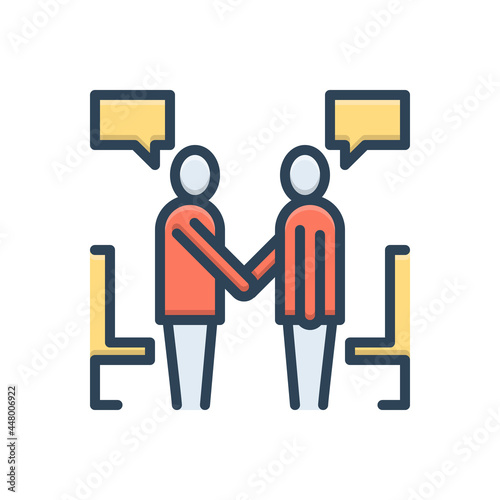 Color illustration icon for negotiate