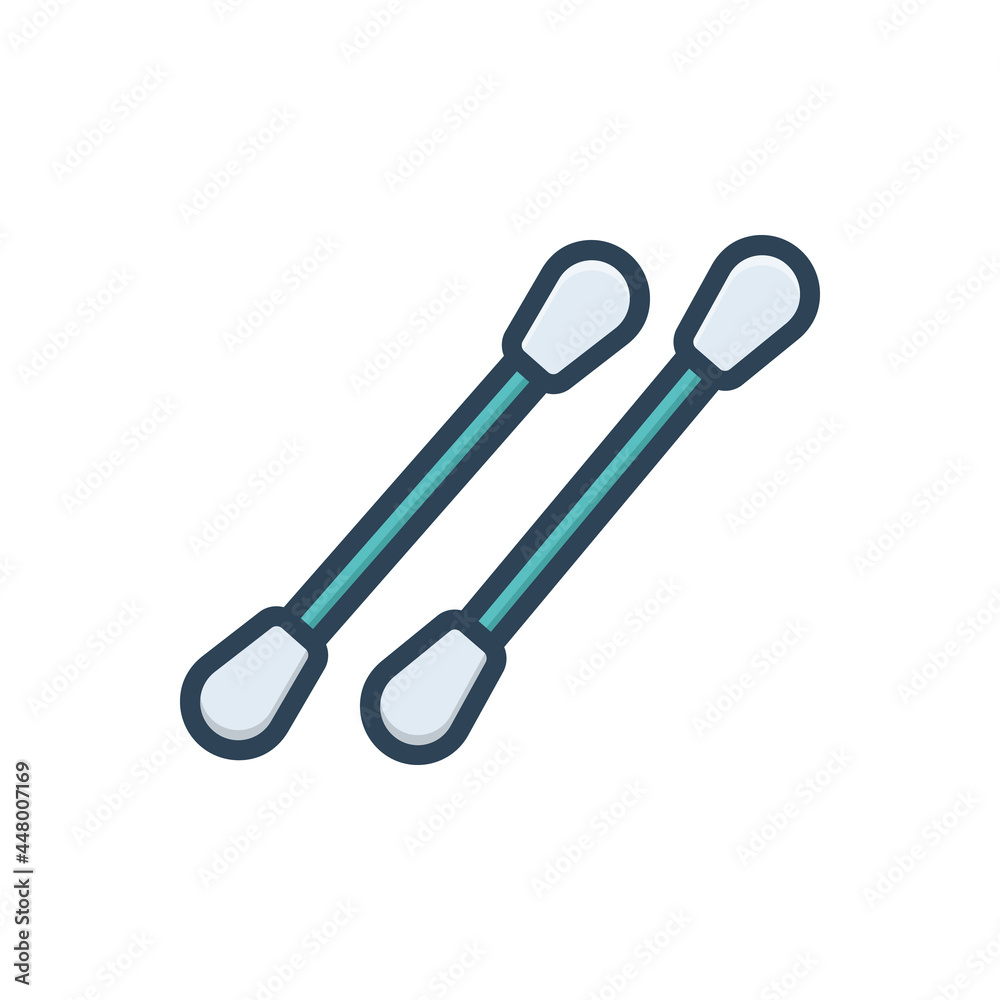 Color illustration icon for cotton swabs