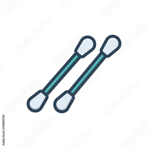 Color illustration icon for cotton swabs