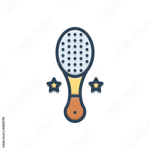 Color illustration icon for baby brush