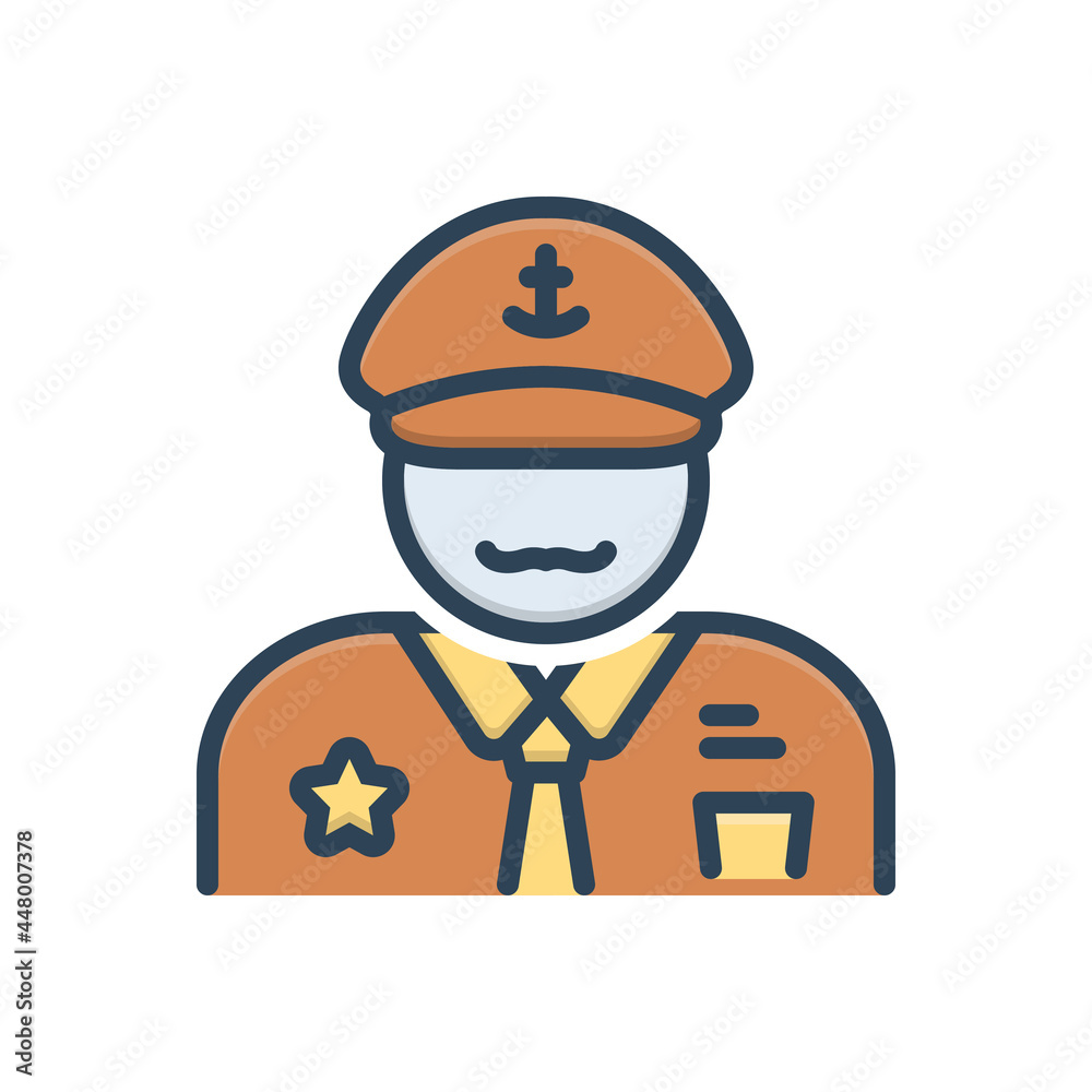 Color illustration icon for captain skipper