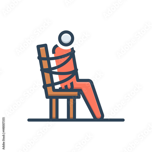 Color illustration icon for victim crime 
