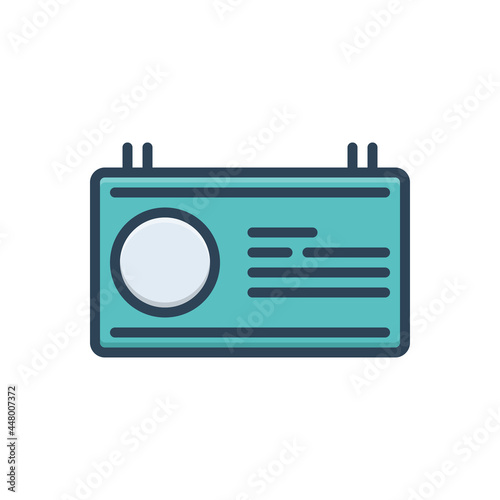 Color illustration icon for according

