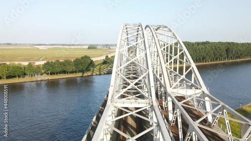 Aerial view of the Muiderspoorbrug over the Amsterdam-Rijnkanaal between Diemen and Weesp.