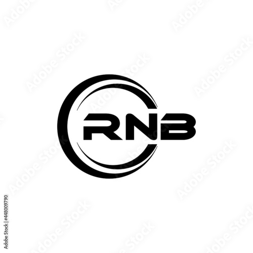 RNB letter logo design with white background in illustrator, vector logo modern alphabet font overlap style. calligraphy designs for logo, Poster, Invitation, etc.