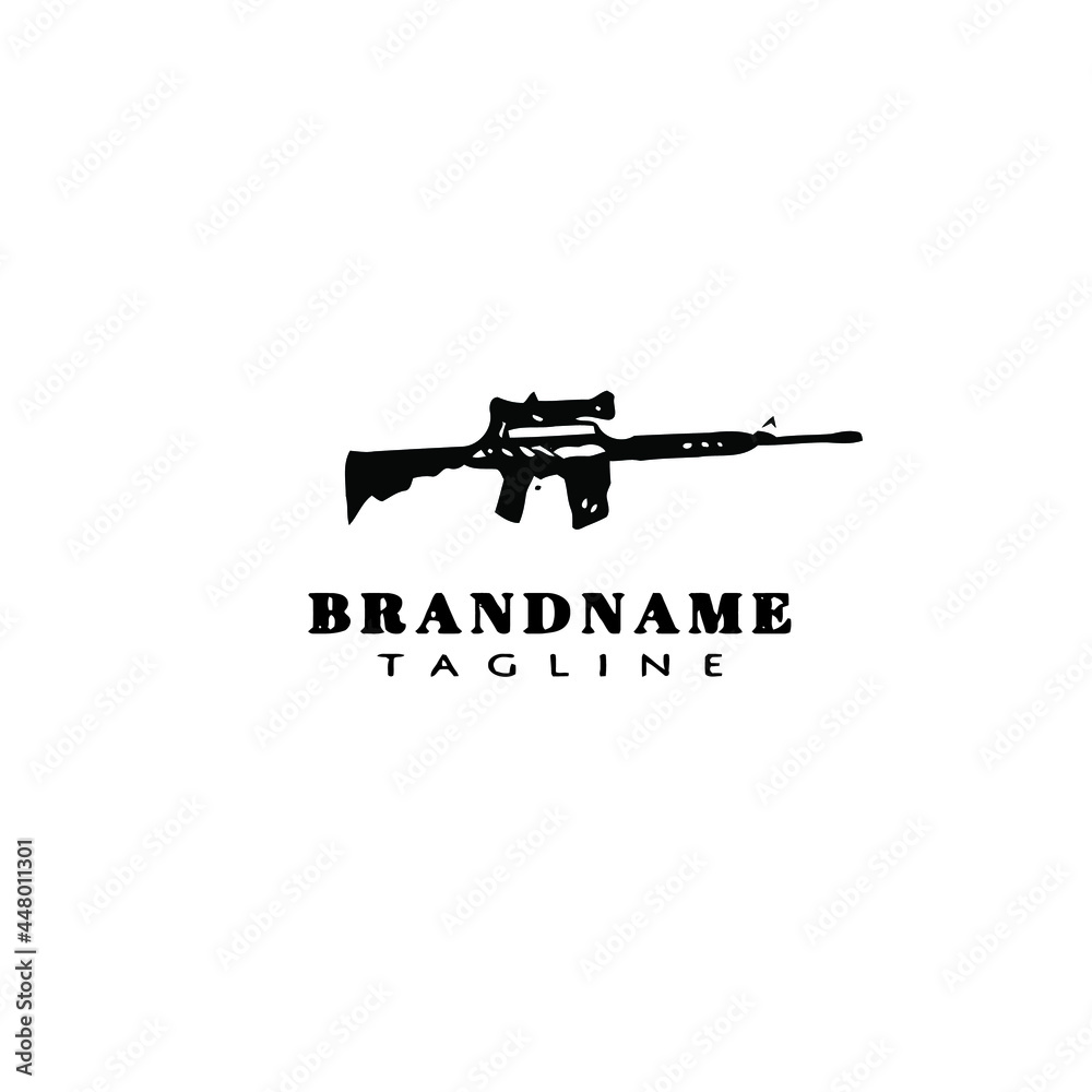 simple gun design logo template icon vector illustration