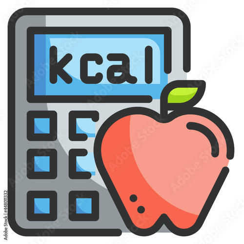 calorie calculator line icon