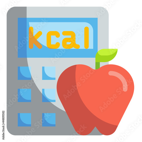 calorie calculator flat icon